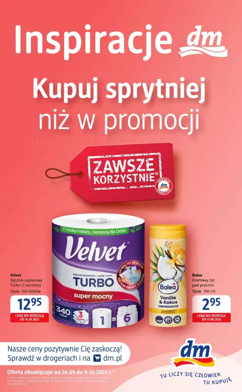 Drogerie DM - gazetka promocyjna Kupuj Sprytniej od czwartku 26.09 do środy 09.10