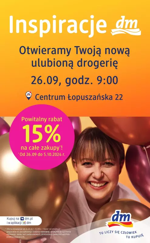 Drogerie DM - gazetka promocyjna Centum Łopuszańska 22: WIELKIE OTWARCIE już w czwartek : 26.09! od czwartku 26.09 do poniedziałku 30.09