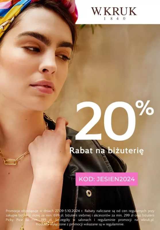 2024 STYLOWE ZAKUPY - gazetka promocyjna W.Kruk | Rabat 20% STYLOWE ZAKUPY! od piątku 27.09 do soboty 05.10