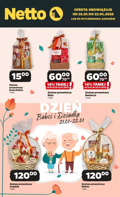 #DZIEŃ BABCI I DZIADKA - gazetka promocyjna Netto I Dzień Babci i Dziadka w Netto! od czwartku 16.01 do niedzieli 19.01