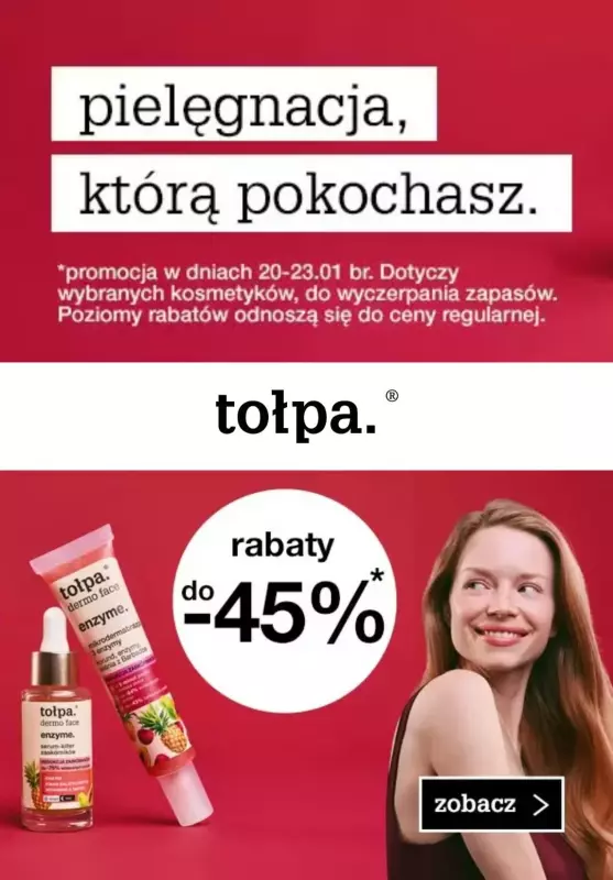 #DZIEŃ BABCI I DZIADKA - gazetka promocyjna Tołpa | Do -45% kosmetyki do pielęgnacji od poniedziałku 20.01 do czwartku 23.01