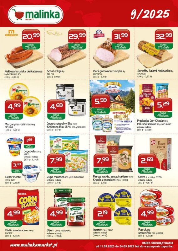 MALINKA - gazetka promocyjna Gazetka od czwartku 11.09 do środy 24.09