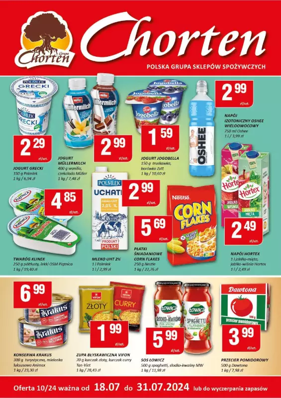 Chorten - gazetka promocyjna Gazetka Mazowsze Minimarket od czwartku 18.07 do środy 31.07