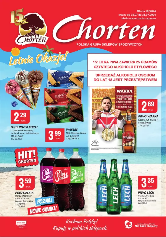 Chorten - gazetka promocyjna Gazetka Podlaskie Minimarket od czwartku 18.07 do środy 31.07