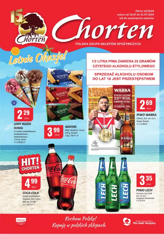 Chorten - gazetka promocyjna Gazetka Radom Minimarket od czwartku 18.07 do środy 31.07