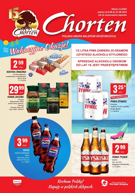 Chorten - gazetka promocyjna Gazetka Łódzkie Minimarket od czwartku 08.08 do środy 21.08