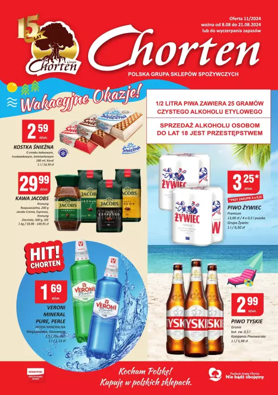 Chorten - gazetka promocyjna Gazetka Podlaskie Minimarket od czwartku 08.08 do środy 21.08