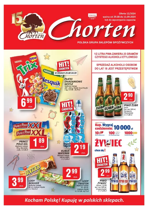 Chorten - gazetka promocyjna Gazetka Dolny Śląsk, Wilkopolska, Zach.pomorskie, Lubuskie minimarket od czwartku 29.08 do środy 11.09