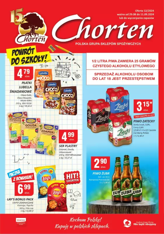 Chorten - gazetka promocyjna Gazetka Lubelskie minimarket od czwartku 29.08 do środy 11.09