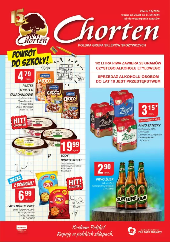 Chorten - gazetka promocyjna Gazetka Łódzkie minimarket od czwartku 29.08 do środy 11.09