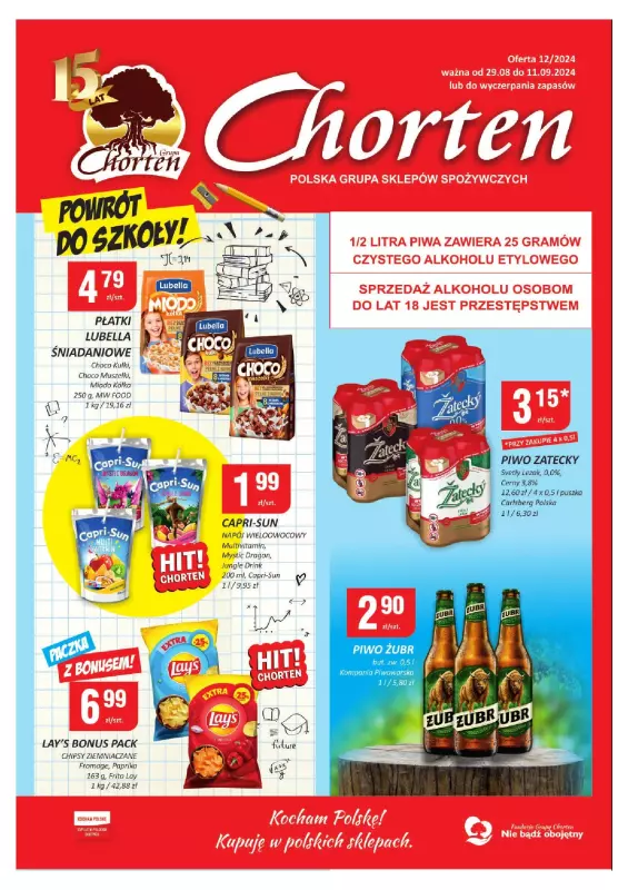 Chorten - gazetka promocyjna Gazetka Małopolska, Śląsk, Podkarpacie, Opolskie Minimarket od czwartku 29.08 do środy 11.09