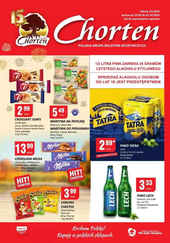 Chorten - gazetka promocyjna Gazetka Ciechanów minimarket od czwartku 19.09 do środy 02.10