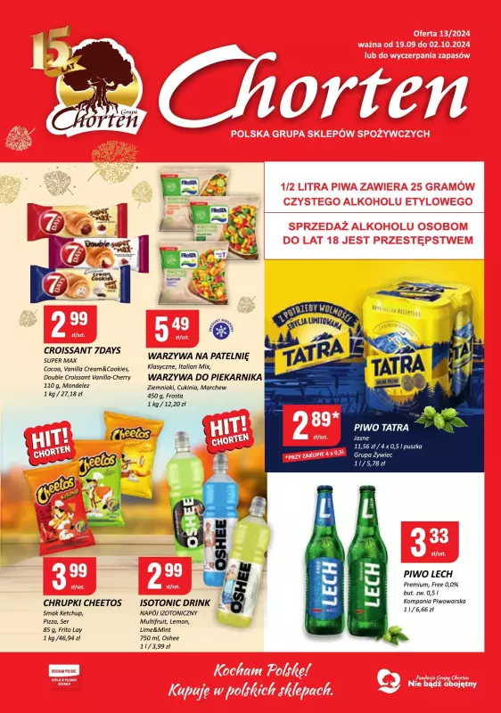 Chorten - gazetka promocyjna Gazetka Dolny Śląsk, Wielkopolska, Zachodniopomorskie, Lubuskie market od czwartku 19.09 do środy 02.10