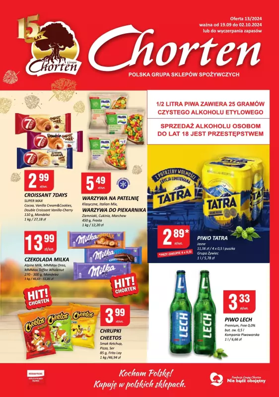 Chorten - gazetka promocyjna Gazetka Łódzkie minimarket od czwartku 19.09 do środy 02.10