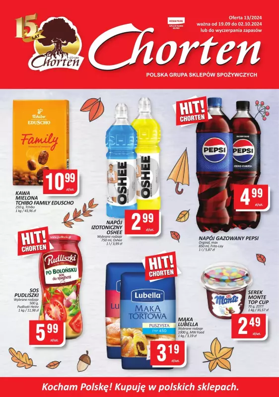 Chorten - gazetka promocyjna Gazetka Małopolskie, Śląsk, Podkarpackie, Opolskie minimarket od czwartku 19.09 do środy 02.10