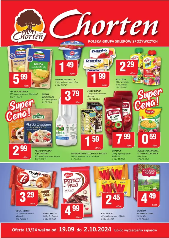 Chorten - gazetka promocyjna Gazetka Mazowsze minimarket od czwartku 19.09 do środy 02.10