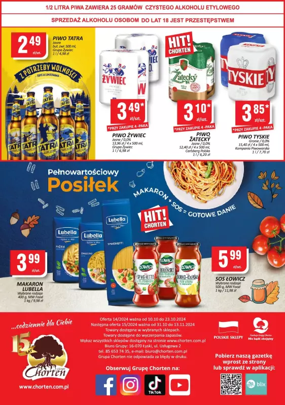 Chorten - gazetka promocyjna Gazetka Małopolska, Śląsk, Podkarpacie, Opolskie Minimarket od czwartku 10.10 do środy 23.10 - strona 4