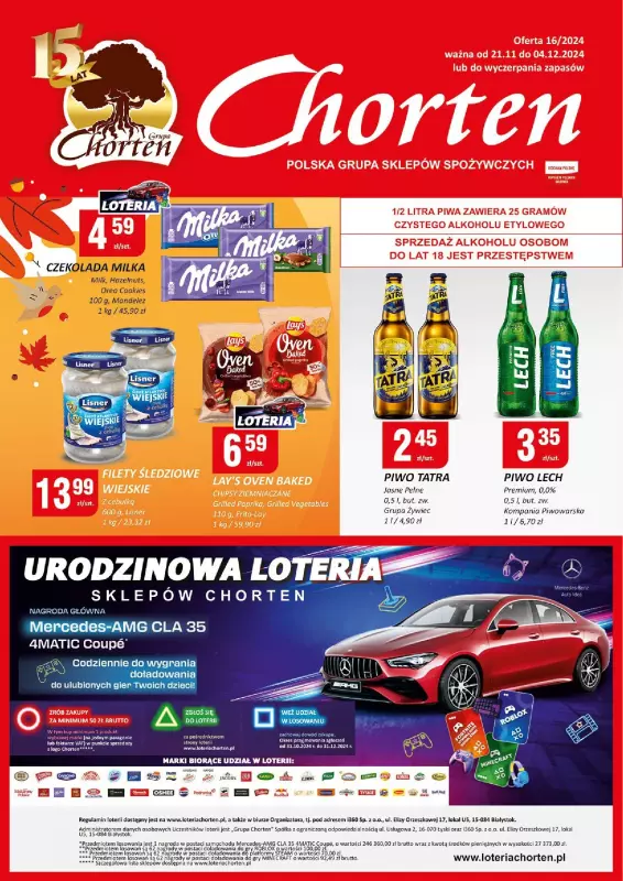 Chorten - gazetka promocyjna Gazetka Ciechanów minimarket od czwartku 21.11 do środy 04.12