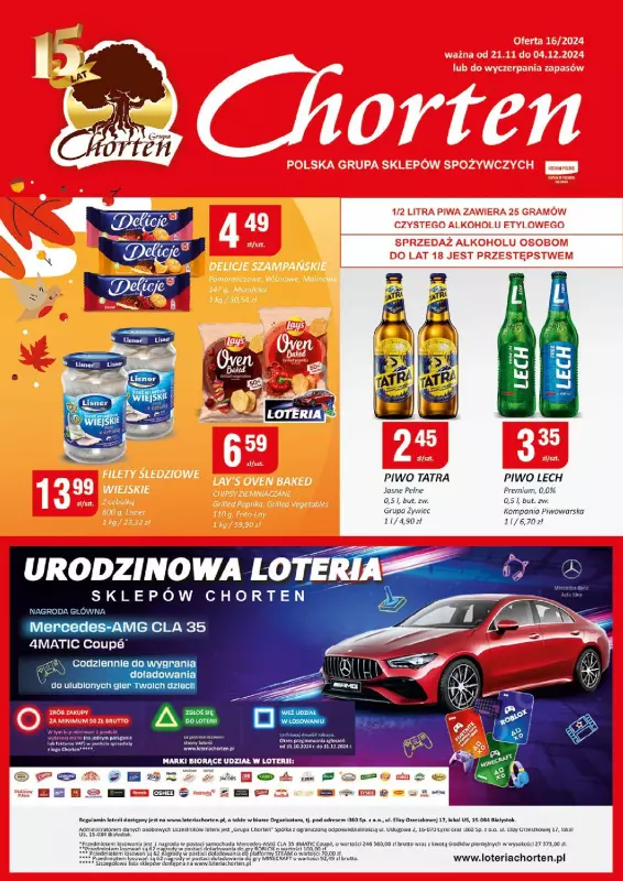 Chorten - gazetka promocyjna Gazetka Dolny Śląsk, Wilkopolska, Zach.pomorskie, Lubuskie minimarket od czwartku 21.11 do środy 04.12