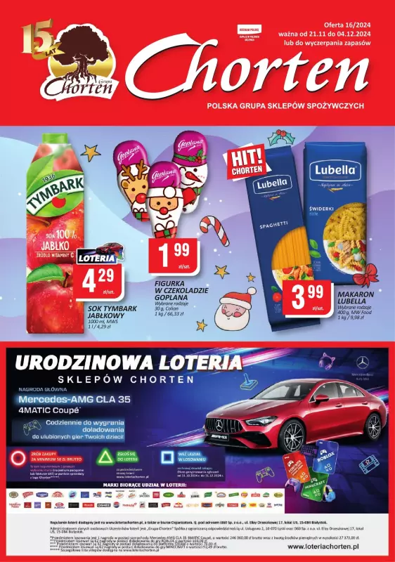 Chorten - gazetka promocyjna Gazetka Małopolskie, Śląsk, Podkarpackie, Opolskie market od czwartku 21.11 do środy 04.12