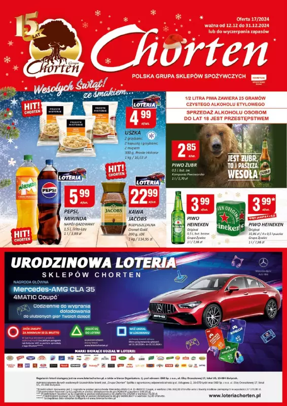 Chorten - gazetka promocyjna Gazetka Ciechanów minimarket od czwartku 12.12 do wtorku 31.12