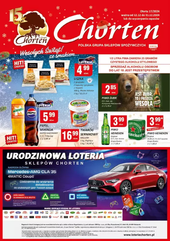 Chorten - gazetka promocyjna Gazetka Dolny Śląsk, Wilkopolska, Zach.pomorskie, Lubuskie minimarket od czwartku 12.12 do wtorku 31.12