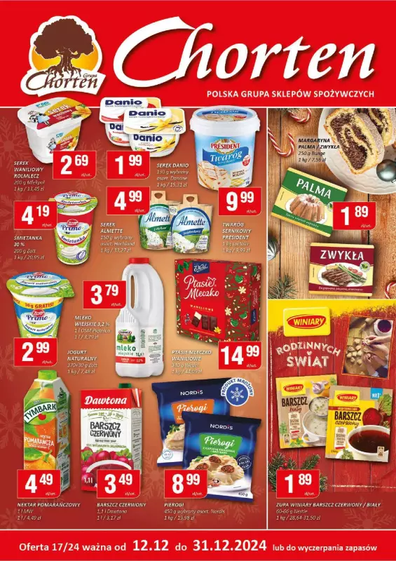 Chorten - gazetka promocyjna Gazetka Mazowsze minimarket od czwartku 12.12 do wtorku 31.12