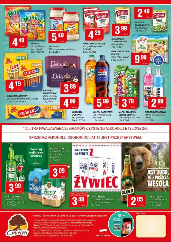 Chorten - gazetka promocyjna Gazetka Mazowsze minimarket od czwartku 12.12 do wtorku 31.12 - strona 2