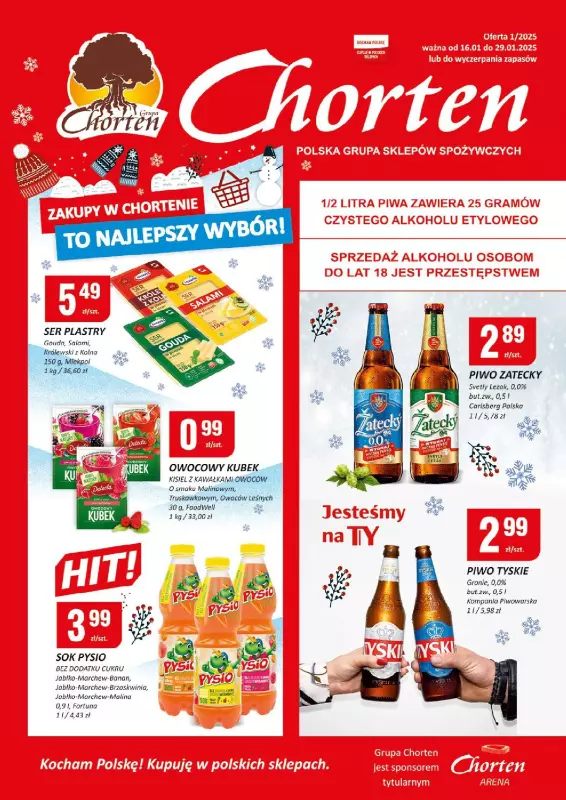 Chorten - gazetka promocyjna Gazetka Dolny Śląsk, Wielkopolska, Zach-pom, Lubuskie Minimarket od czwartku 16.01 do środy 29.01