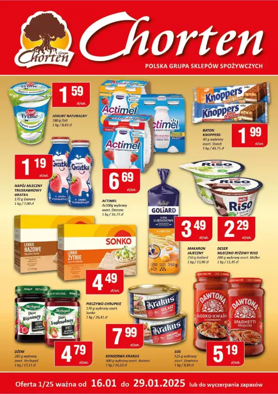 Chorten - gazetka promocyjna Gazetka Mazowsze Minimarket od czwartku 16.01 do środy 29.01