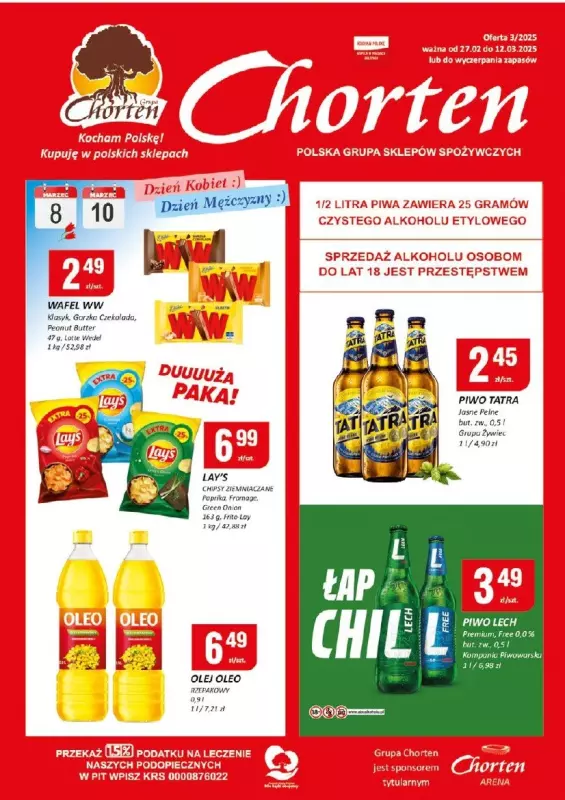 Chorten - gazetka promocyjna Gazetka Ciechanów minimarket od czwartku 27.02 do środy 12.03