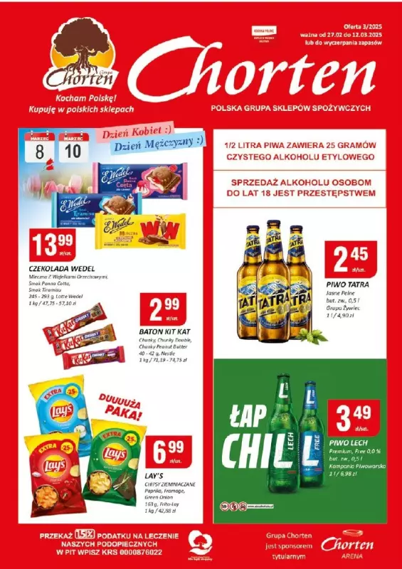 Chorten - gazetka promocyjna Gazetka Dolny Śląsk, Wilkopolska, Zach.pomorskie, Lubuskie minimarket od czwartku 27.02 do środy 12.03