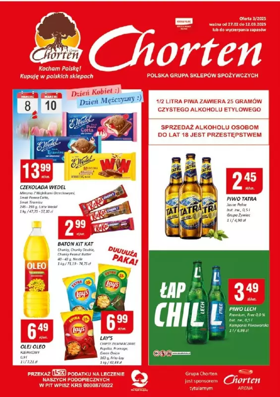 Chorten - gazetka promocyjna Gazetka Podlaskie minimarket od czwartku 27.02 do środy 12.03