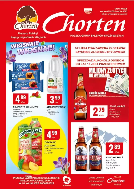 Chorten - gazetka promocyjna Gazetka Ciechanów Minimarket od czwartku 20.03 do środy 02.04