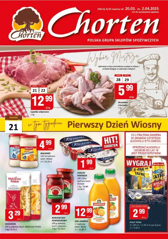 Chorten - gazetka promocyjna Gazetka Mazowsze Market od czwartku 20.03 do środy 02.04