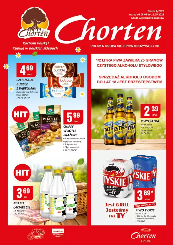 Chorten - gazetka promocyjna Gazetka Dolny Śląsk, Wielkopolska, Zach-pom, Lubuskie Minimarket od czwartku 08.05 do środy 14.05