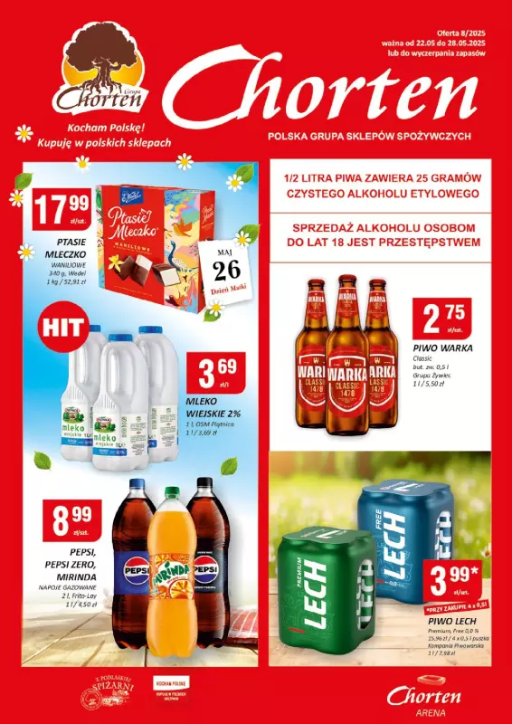 Chorten - gazetka promocyjna Gazetka Dolny Śląsk, Wielkopolska, Zach-pom, Lubuskie Market od czwartku 22.05 do środy 28.05