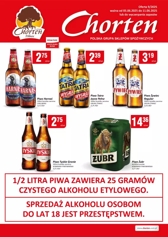 Chorten - gazetka promocyjna Plakat piwny Warmia, Mazury, Kujawsko-Pomorskie  