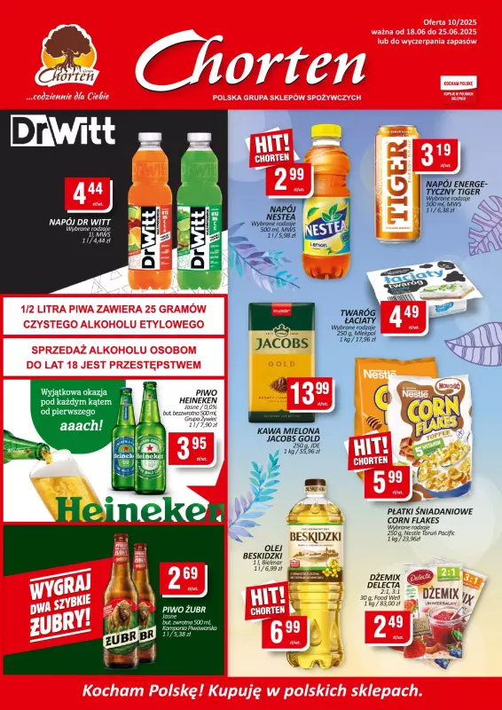 Chorten - gazetka promocyjna Gazetka Małopolska, Śląsk, Podkarpacie, Opolskie Market od środy 18.06 do środy 25.06