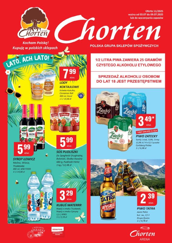 Chorten - gazetka promocyjna Gazetka Ciechanów Minimarket od czwartku 03.07 do środy 09.07