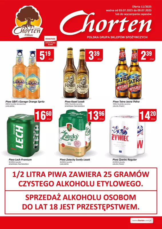 Chorten - gazetka promocyjna Plakat piwny Warmia, Mazury, Kujawsko-Pomorskie  