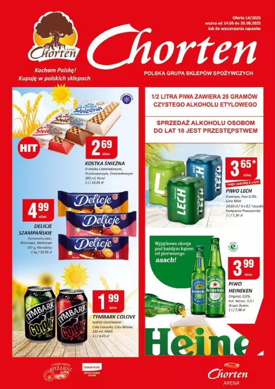 Chorten - gazetka promocyjna Gazetka Ciechanów Minimarket od czwartku 14.08 do środy 20.08