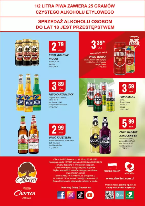 Chorten - gazetka promocyjna Gazetka Ciechanów Minimarket od czwartku 14.08 do środy 20.08 - strona 4