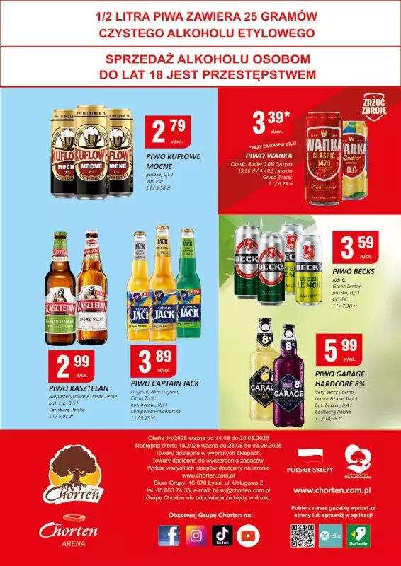 Chorten - gazetka promocyjna Gazetka Lubelskie Minimarket od czwartku 14.08 do środy 20.08 - strona 4