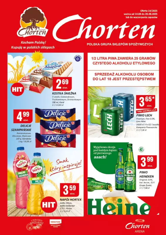 Chorten - gazetka promocyjna Gazetka Radom Minimarket od czwartku 14.08 do środy 20.08