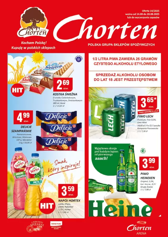 Chorten - gazetka promocyjna Gazetka Podlaskie Minimarket od czwartku 14.08 do środy 20.08