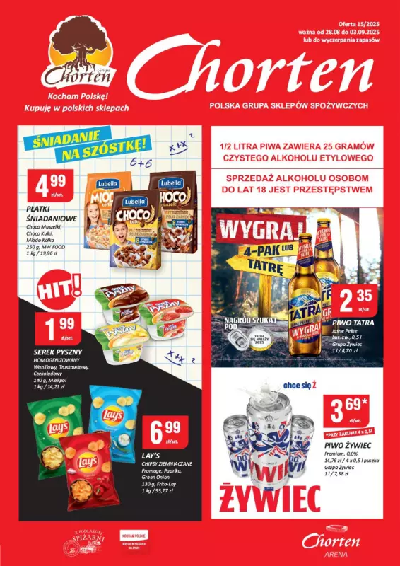 Chorten - gazetka promocyjna Gazetka Ciechanów Minimarket od czwartku 28.08 do środy 03.09