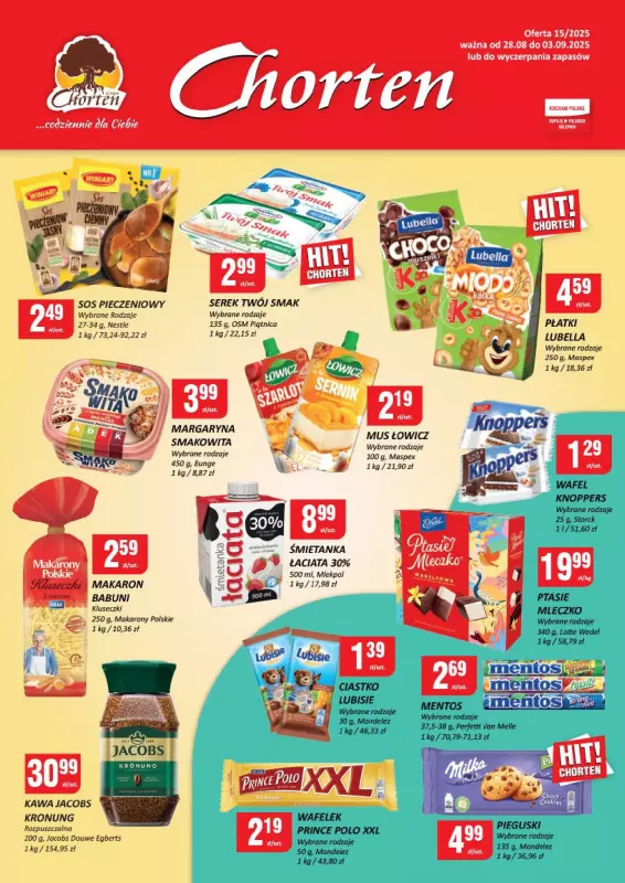 Chorten - gazetka promocyjna Gazetka Małopolska, Śląsk, Podkarpacie, Opolskie Minimarket od czwartku 28.08 do środy 03.09