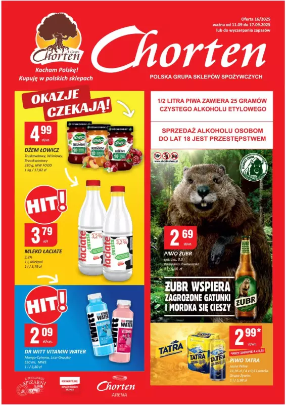 Chorten - gazetka promocyjna Gazetka Ciechanów Minimarket od czwartku 11.09 do środy 17.09