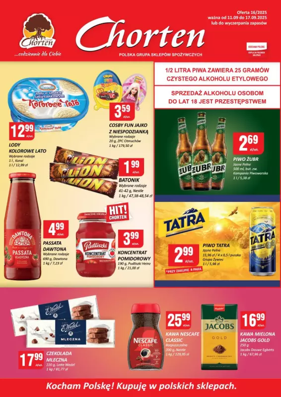 Chorten - gazetka promocyjna Gazetka Małopolska, Śląsk, Podkarpacie, Opolskie Market od czwartku 11.09 do środy 17.09